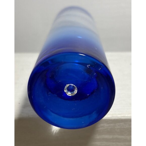 Cobalt Blue Bud Vase Weighted Bottom 8 Inch Tall Tube Vase Gradient Giftware - Picture 4 of 6
